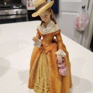 Vintage Andrea by Sadek Porcelain Figurine Woman with Pink Purse